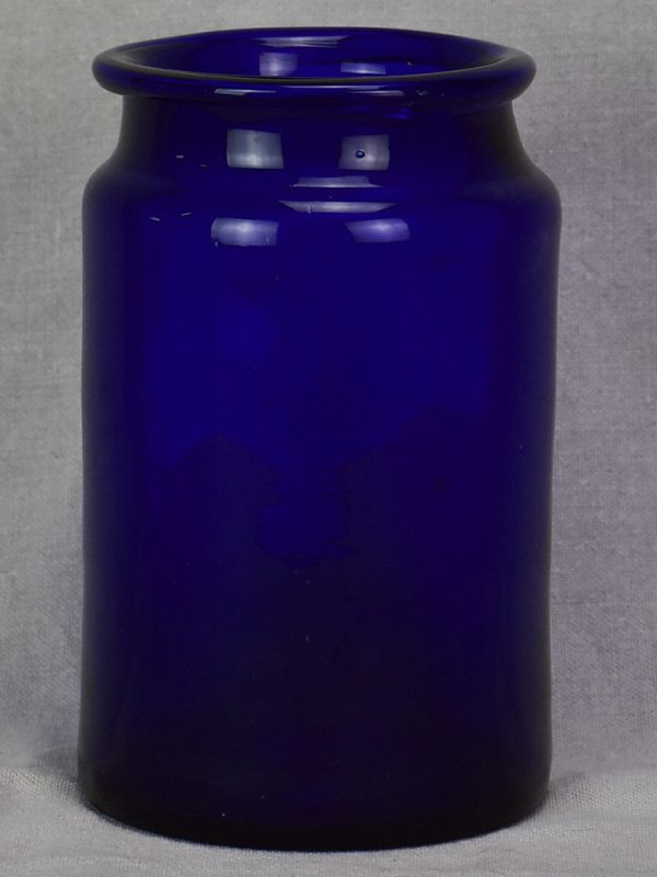 Antique French cobalt blue glass apothecary jar For Sale