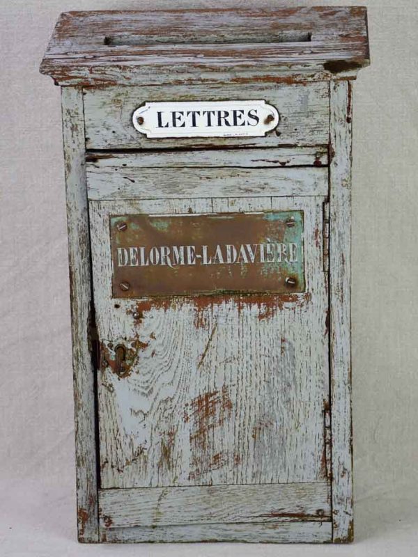 Early 20th Century French letter box with blue   gray patina For Discount