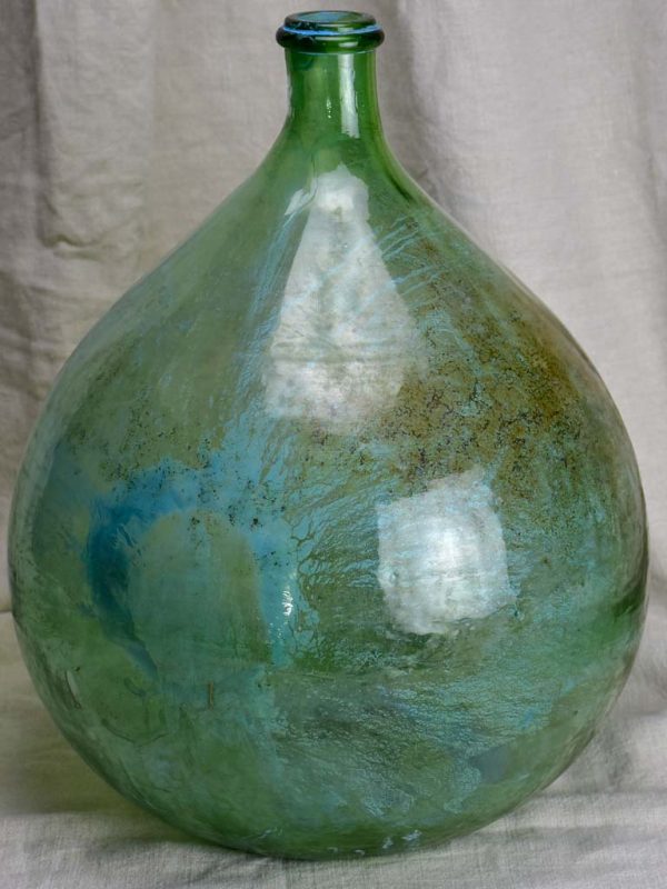 Large 19th Century hand blown glass demijohn For Sale