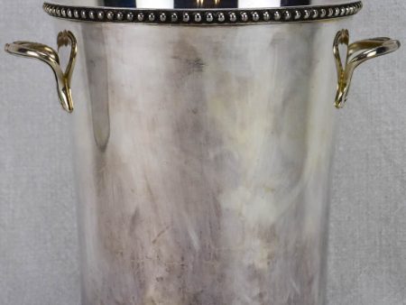 French champagne bucket from the 1920 s - silverplate with gadrooning For Sale