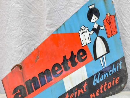 Antique French sign - Annette laundry 27½  x 19¾  Sale