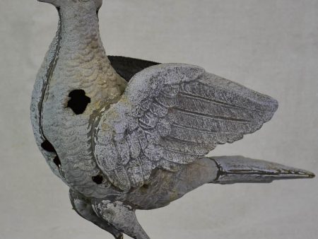 RESERVED Antique French weather vane pigeon mounted on iron block For Discount