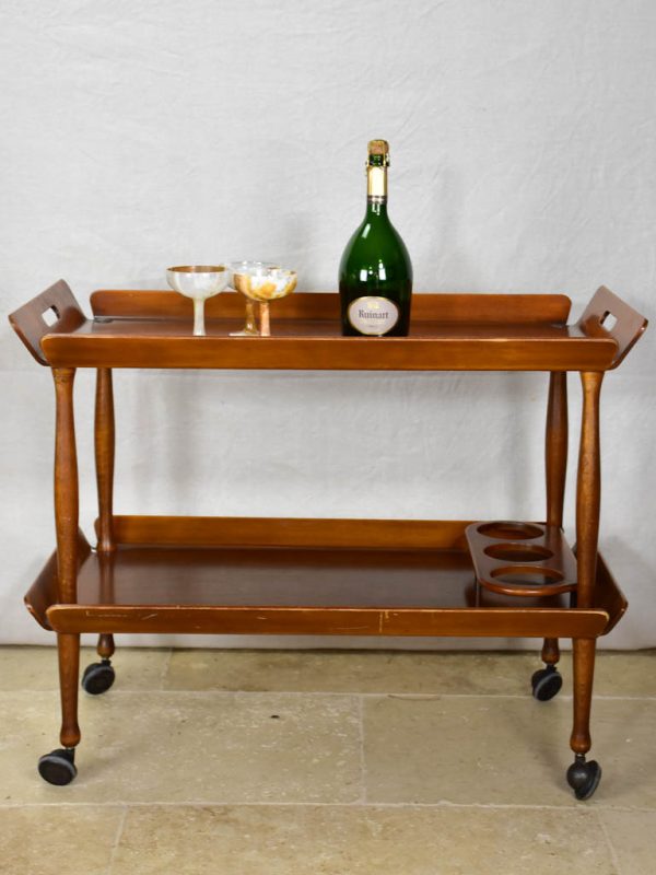 Superb wooden bar cart - 1960 s For Sale