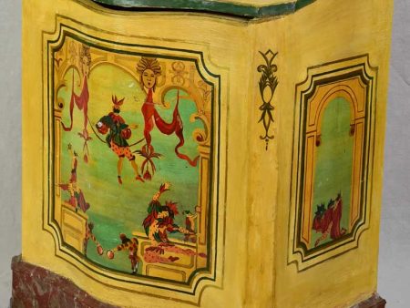 Early twentieth-century painted trunk   wood box For Cheap