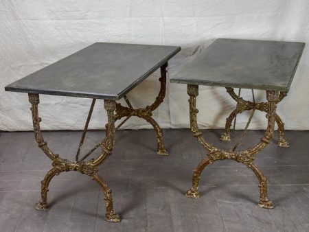 Pair of 19th Century Directoire rectangular tables with black marble 47¼  x 25¼  Online Hot Sale