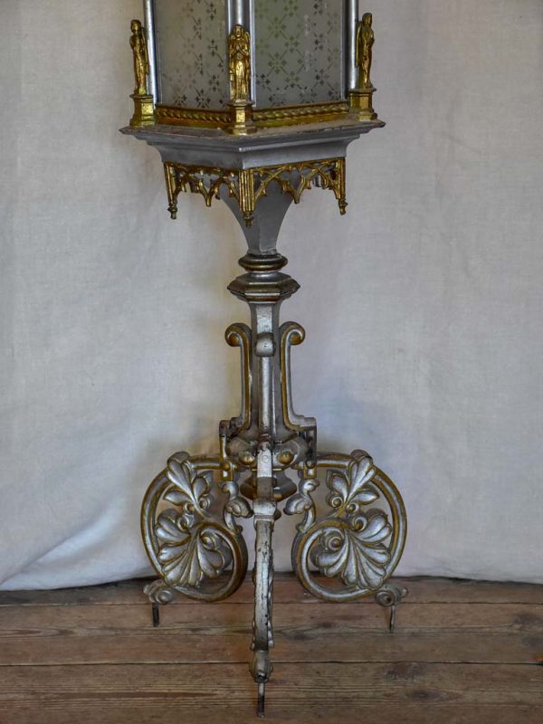 18th Century church lantern with original glass on Sale