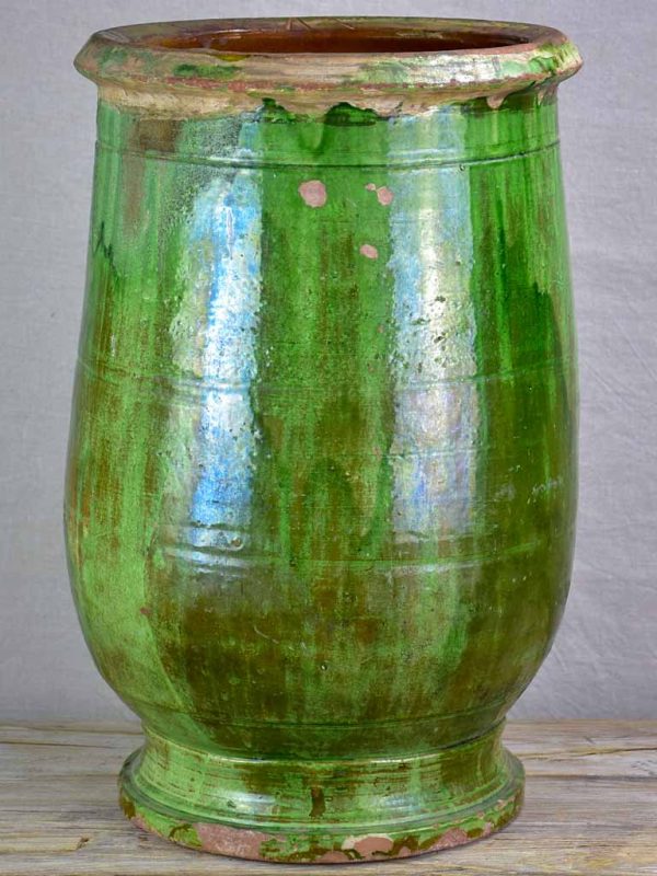 19th Century Anduze olive jar with green glaze 24¾  Online