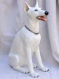 Mid century sculpture of a white dog 22½  Online now