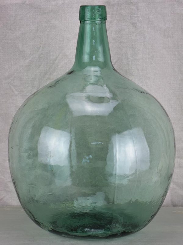 Antique French demijohn bottle - blue green on Sale