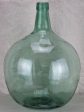 Antique French demijohn bottle - blue green on Sale