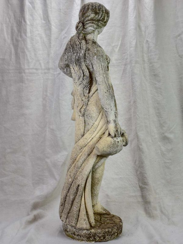 French sculpture of a draped lady collecting water 35  Sale