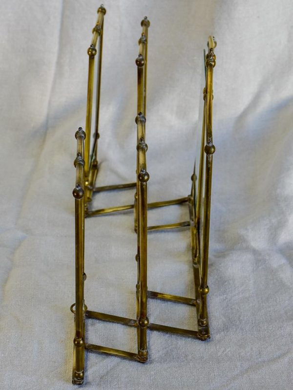 Rare Art Nouveau folding six photo frame - brass and glass on Sale