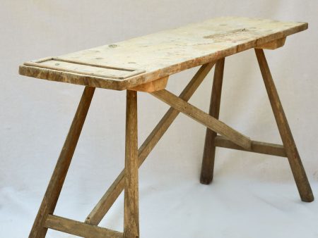 19th Century French washing table with cross-bracing 59  x  15¼  Online now