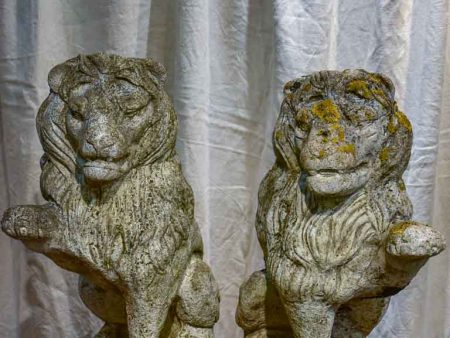 Pair of vintage French garden lions Cheap