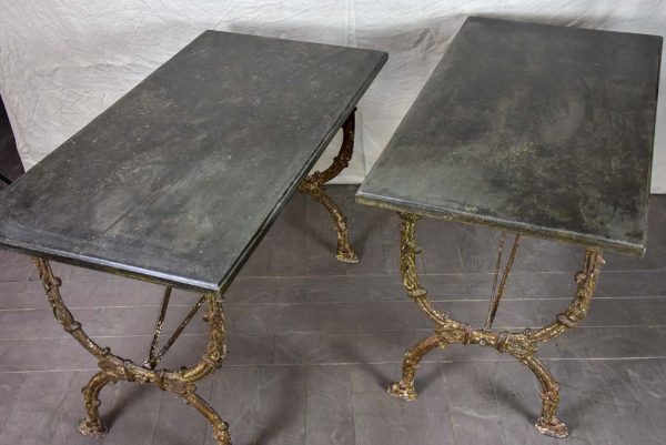 Pair of 19th Century Directoire rectangular tables with black marble 47¼  x 25¼  Online Hot Sale