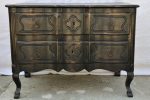 Louis XV French two drawer arbalète  sauteuse  commode with black paint finish 42½  x 25¼  Online Hot Sale