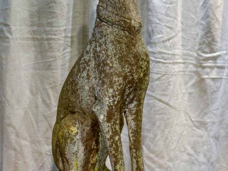 Mid century French garden sculpture of a greyhound Cheap