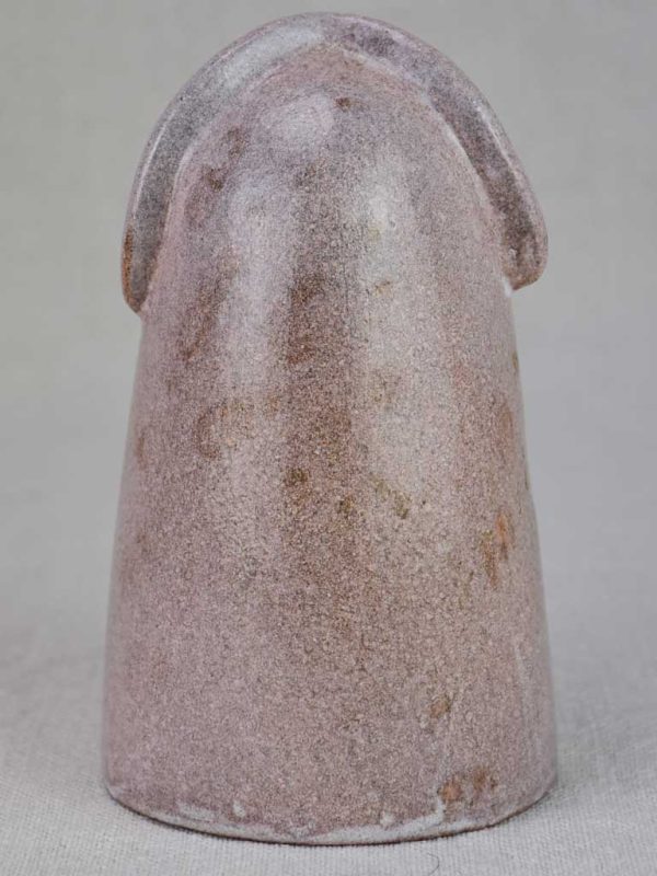 Clay sculpture of an owl with violet glaze - 1960 s 6  For Sale