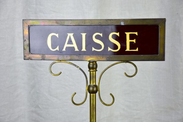 Antique French Caisse boutique sign - dark red Online Sale