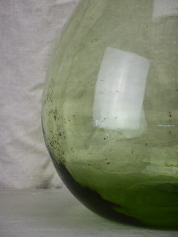 Antique French demijohn bottle - green Supply