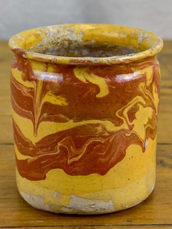 Antique French preserving pot from Apt with marble effect 4 ¼  Sale