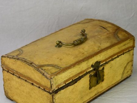 19th century French document trunk covered in parchment 15¾  Online Sale