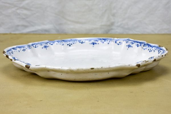 18th Century Moustiers platter - blue and white Online Sale