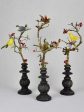 Collection of three artisan made birds on branches mounted on salvaged wooden supports 18  Online now