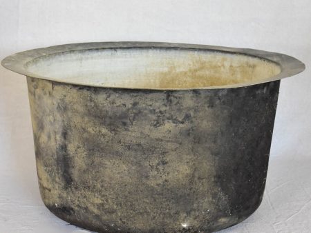 Large antique French copper planter from Burgundy with black patina 29½  Online Hot Sale