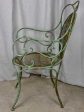 Antique French garden armchair with green patina on Sale