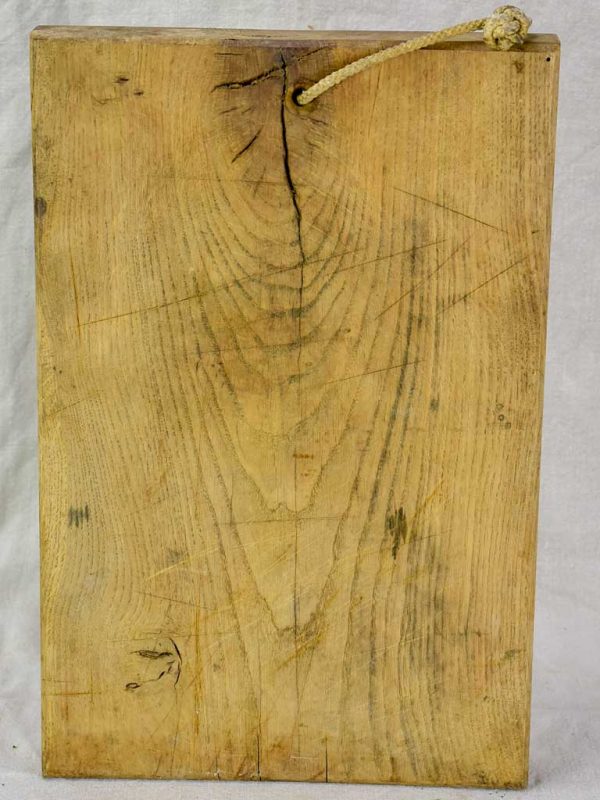 Antique French cutting board with rope handle 13¾  x  17¾  For Cheap