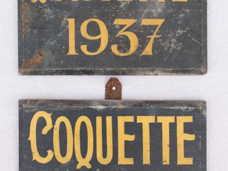 2 horse nameplates from 1937 - Coquette and Fauvette 13¾  x  9¾  Cheap