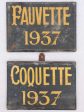 2 horse nameplates from 1937 - Coquette and Fauvette 13¾  x  9¾  Cheap