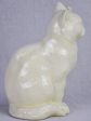 Early 20th Century ornament of a white cat - Sarreguemines faience 9½  Hot on Sale