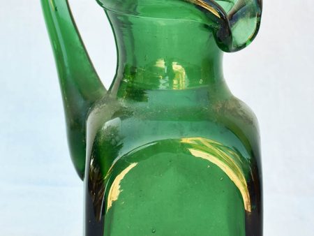 Italian blown glass pitcher - blue   green 10¾  For Cheap