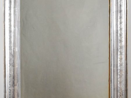 Antique French Louis Philippe mirror with silver -leaf frame 23¼  x 31½  Fashion