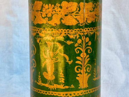 19th Century French tea tin - green and gold 13  Cheap