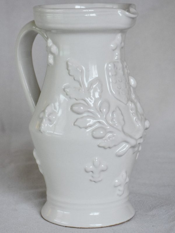 Émile Tessier pitcher with acorns and fleur-de-lys 8¾  For Cheap