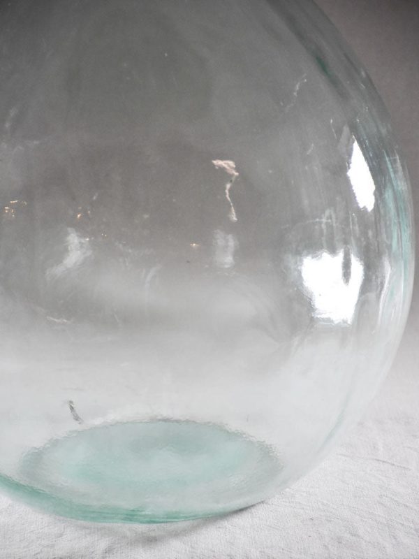 Large antique blown glass demijohn bottle - blue   green 22¾  For Cheap