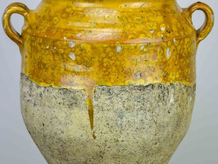 Large 19th Century Confit pot with orange glaze - 14 ½   Discount