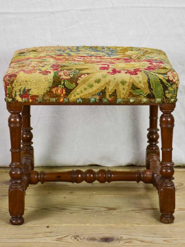 18th Century French stool with original cross-stitch upholstery Online Sale