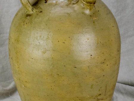 Antique French water flagon from the Auvergne - beige For Sale