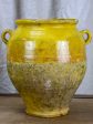 Antique French confit pot with yellow glaze 10 ¾  Supply