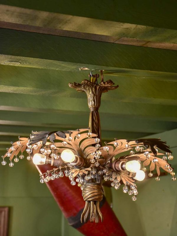 Small model antique palm chandelier For Cheap