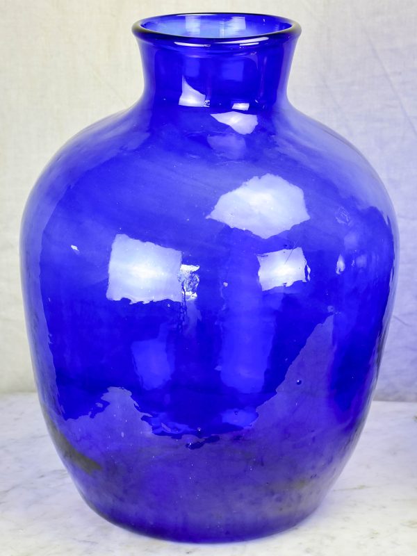 Pair of very large cobalt blue glass vases Online now