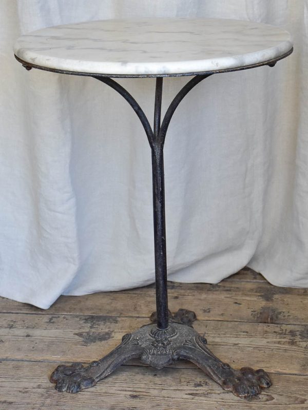 Antique Round Marble Claw Foot Bistro Table Online now