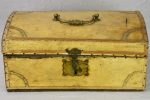 19th century French document trunk covered in parchment 15¾  Online Sale