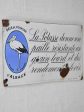 Antique French enamel sign - salt 11¾  x 6  Fashion