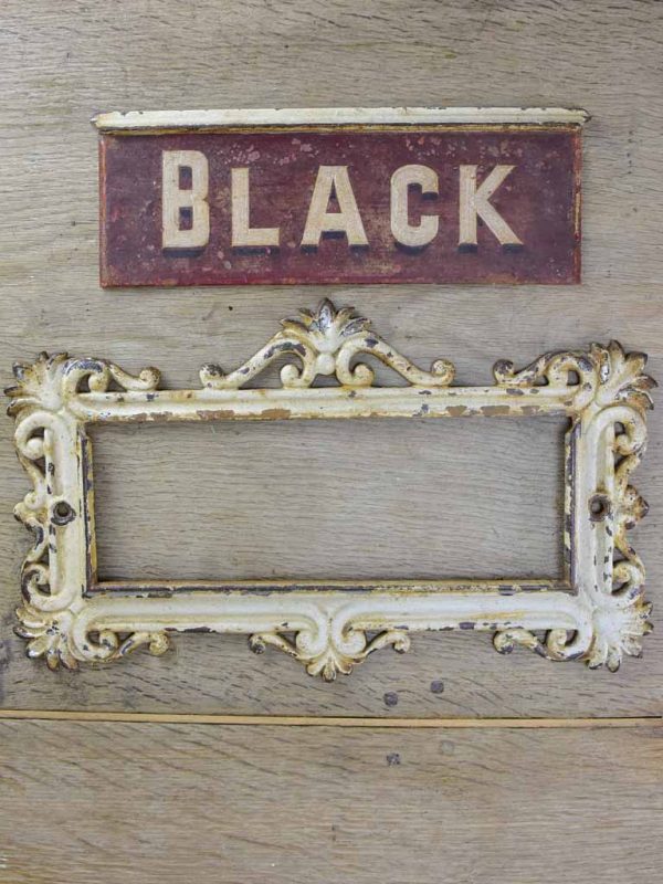 19th Century French horse name plate from stables  Black  15  x 9  Online