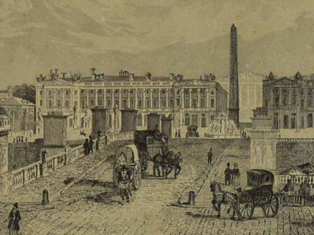 Early 19th Century engraving of Paris - Place de la Concorde 19  x 11¾  Online